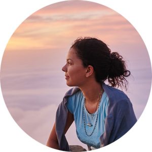 Woman looking into the distance, content from tantric massage